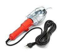 Velamp Workshop Lámpara de Trabajo portátil para Uso en Garaje, Bodega, Taller, Obra de construcción con Interruptor y Cable de 10 m. Portalámparas E27, Compatible con LED, 60 W, Naranja