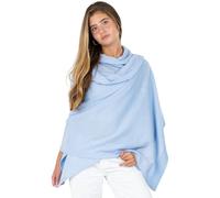 Velanio Cashmere Chal de viaje de punto de lujo, estola de pashmina, bufanda para todas las estaciones para mujer, 90 % lana, 10 % cachemira, Azul acuario, Large