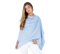 Velanio Cashmere Chal de viaje de punto de lujo, estola de pashmina, bufanda para todas las estaciones para mujer, 90% lana, 10% cachemira, Azul acuario, Large