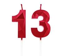 Velas 13 cumpleaños, velas con número rojo, decoraciones para tartas de cumpleaños, bodas, aniversarios de empresa