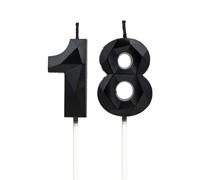 Velas 18 cumpleaños, velas con número negro, decoraciones para tartas de cumpleaños, bodas, aniversarios de empresa