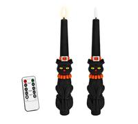 Velas afiladas de Halloween Luz LED Realista Sin Llama | Velas LED Halloween Trick Gold Treat para fiestas de interior, fiestas de otoño, abrigo de chimenea, sala de estar