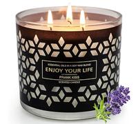 Velas Aromática de Tarro Grande 3 Mechas Velas Perfumada 14 oz Cera de Soja con Aceites Esenciales Lavanda y Madera para el Hogar Fragancia Regalo para Mujeres Madre Cumpleaños Hasta 75 Horas, Amante