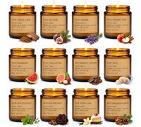 Velas Aromáticas, 12 Velas Perfumadas de Cera de Soja Natural, Vela Aromatica, 300 Horas de Duración - Regalo Original para Mujer en Navidad, Día de la Madre, San Valentín y Cumpleaños