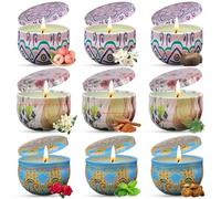 Velas Aromaticas,9 Piezas Velas perfumadas Juego de Regalo,Cera de Soja Natural,Velas Decorativas,para Boda Cumpleaños Día de San Valentín,Regalos para Madre,Aromaterapia para Yoga Baño Dormitorio
