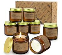 Velas Aromáticas de 8 Pack 800g Cera de Soja con Rosa, Ámbar, Menta y Pomelo Velas Perfumadas Larga Duración para el Hogar Aromaterapia para Mujer Regalo Cumpleaños para Madre y Amigas Madre, Amante