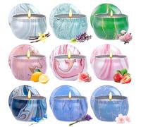 Velas Aromáticas de Cera de Soja, 9 Velas Perfumadas, Regalos Originales para Mujer, Regalo de Velas de Aromaterapia Cera de Soja Natural Vela Ideal para Yoga, Baño,Dormitorio y Relajación