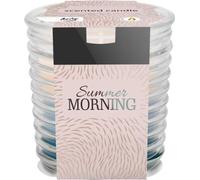 Velas aromáticas de cristal estriado, aroma de mañana de verano