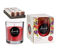 Velas Aromáticas Fragancia Frutos Rojos en Vaso de Cristal +30 Horas Duración | Ambiente Cálido y Acogedor | Velas Perfumadas Para el Hogar (5 Unidades)