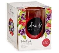 Velas Aromáticas Fragancia Frutos Rojos en Vaso de Cristal +30 Horas Duración | Ambiente Cálido y Acogedor | Velas Perfumadas Para el Hogar (1 Unidad)