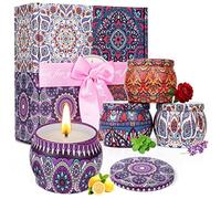 Velas Aromaticas para Regalo Paquete de 4 velas perfumadas de 4,4 oz Velas Decorativas para Mamá Velas portátiles de 100% Cera de Soja