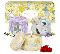 Velas Aromáticas,Regalos Originales para Mujer,Perfectas para Navidad | 3 Vela Perfumadas para Abba de Estrés | Rosa, Lavanda, Vainilla | Vela de Cera de Soja,Larga Duración de Combustión