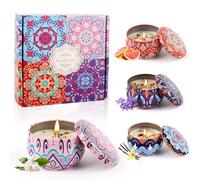 Velas Aromáticas, Velas Perfumadas Juego de 4 Piezas, Velas Perfumadas de Aromaterapia Cera de Soja Regalo para Mujer Velas Decorativas, Regalos Para Día de la Madre Cumpleaños Baño Yoga
