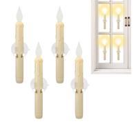 Velas artificiales LED con sensor, 4 unidades, lámpara de batería, parpadeante, desde el atardecer hasta el, para salón, cocina, balcón, lugar de trabajo, interior, Halloween