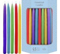 Velas c nicas de lujo para la menor de Januc de The Dreidel Company para las 8 noches de Januc (arco ris apagado)