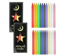 Velas coloridas, 24 velas pequeñas (16 cm de alto), velas coloridas, velas de Navidad, velas puntiagudas sin goteo para Navidad, Chime, Vigil, altar Wicca, rituales, oraciones, bodas y decoración de