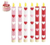 Velas con Funcionamiento a Batería | Con Pincel Para Manualidades De San Valentín | Velas LED sin Llama de Forma Cónica | para Hogar, Comedor, Centro de Mesa, Chimenea, Exterior, Navidad, Cumpleaños