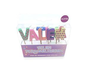 Velas con nombre para fiestas y cumpleaños (Valentina)