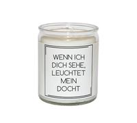 Velas con texto en alemán "Parent** (Wenn ich dich sehe, leuchtet mein Mech)