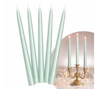 Velas cónicas de salvia de 24 cm, juego de 10 velas elegantes, verde salvia dulce, duración de combustión 5 horas, decoración mesa, boda, fiesta