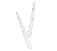 Velas Cónicas sin Llama, Candelabros con Pilas LED, 2 Velas LED Cónicas, Velas LED para Chimenea, Boda, Fiesta, Decoración del Hogar, Color (Concha Blanca)