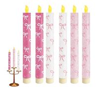 Velas Cónicas Sin Llama | Candelabros De Corazón con Luz Parpadeante para El Día De San Valentín,Velas Cónicas con Iluminación LED,para Centro de Mesa, Mesa, Chimenea, Comida, Fiesta, Exterior,