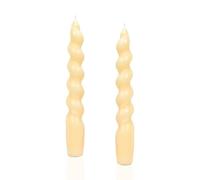 Velas cónicas, vela en espiral, 18,5 cm de largo, color beige macarrón, velas trenzadas para boda, Halloween, Navidad, fiesta de cumpleaños, vestidos de mesa (beige, 2 unidades)