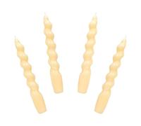 Velas cónicas, vela en espiral, 18,5 cm de largo, color beige macarrón, velas trenzadas para bodas, Halloween, Navidad, cumpleaños, fiestas, vestidos de mesa (beige, 4 piezas)