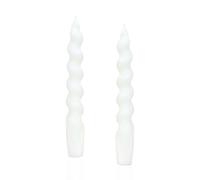 Velas cónicas, vela en espiral, 18,5 cm de largo, color blanco macarrón, velas trenzadas para bodas, Halloween, Navidad, cumpleaños, fiestas, vestidos de mesa (blanco, 2 unidades)