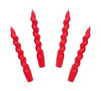 Velas cónicas, vela en espiral, 18,5 cm de largo, color rojo macarrón, velas trenzadas para bodas, Halloween, Navidad, cumpleaños, fiestas, vestidos de mesa (rojo, 4 piezas)