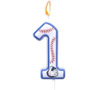 Velas Cumpleaños de Béisbol, Adorno para Tarta con Temática de Béisbol para Niños y Niñas Vela con Número Decoraciones y Suministros Fiestas Deportivas (Número 1)