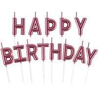 Velas Cumpleaños HAPPY BIRTHDAY,Oro rosa Velas de Pastel de Cumpleaños,Decoración para tartas, Decoración de cumpleaños