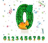 Velas Cumpleaños Números 0,3D Dinosaurier Verde Vela,Vela de Número 0 de Pastel Decoración,Aniversarios,Baby Shower de Cumpleaños