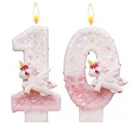Velas Cumpleaños Números 10, Vela Cumpleaños con Unicornio, Vela 10 Años, Vela de Número 10 de Pastel Decoración, Vela Cumpleaños, para Decoración, Cumpleaños, Aniversarios, Baby Shower de Cumpleaños