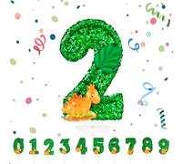 Velas Cumpleaños Números 2,3D Dinosaurier Verde Vela,Vela de Número 2 de Pastel Decoración,Aniversarios,Baby Shower de Cumpleaños