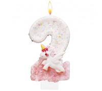 Velas Cumpleaños Números 2, Vela de Cumpleaños con Unicornio, Vela 2 Años, Vela de Número 2 de Pastel Decoración, Vela Cumpleaños, para Decoración, Cumpleaños, Aniversarios, Baby Shower de Cumpleaños