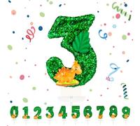 Velas Cumpleaños Números 3,3D Dinosaurier Verde Vela,Vela de Número 3 de Pastel Decoración,Aniversarios,Baby Shower de Cumpleaños