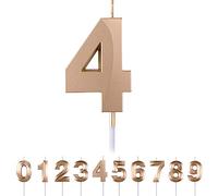 Velas Cumpleaños Números 4,3D Champán Vela,Vela de Número 4 de Pastel Decoración,Aniversarios,Baby Shower de Cumpleaños