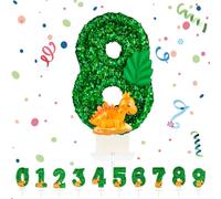 Velas Cumpleaños Números 8,3D Dinosaurier Verde Vela,Vela de Número 8 de Pastel Decoración,Aniversarios,Baby Shower de Cumpleaños