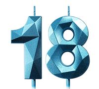 Velas Cumpleaños Vela 18 años Fiestas Velas de Cumpleaños Números Vela Cumpleaños Azul Velas 18 Cumpleaños