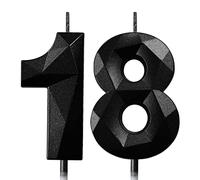 Velas Cumpleaños Vela 18 años Fiestas Velas de Cumpleaños Números Vela Cumpleaños Negra Velas 18 Cumpleaños