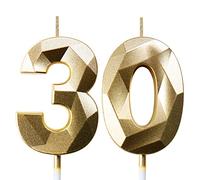 Velas Cumpleaños Vela 30 años Fiestas Velas de Cumpleaños Números Oro Vela Cumpleaños Dorada Velas 30 Cumpleaños