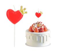 Velas Cumpleaños, Vela Pastel en Forma de Corazon, Velas de Tarta de Cumpleaños Velas de Magdalenas Para la Decoración de la Torta de Compromiso del día de San Valentín de la Boda, Rojo