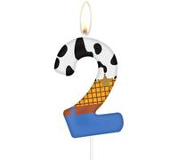 Velas de 2º cumpleaños de juguete, velas del número 2 para pastel,topper de pastel de vaqueros,decoración de 2º cumpleaños de niñas y niños,velas temáticas fiesta de historia azul decoración de