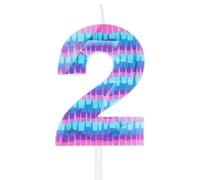 Velas de 2º cumpleaños de video juego,Decoraciones de 2º cumpleaños para chico,Vela azul número 2 para pastel,Velas de video juegos calientes Decora temáticas para niños de fiesta de