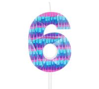 Velas de 6º cumpleaños de video juego,Decoraciones de 6º cumpleaños para chico,Vela azul número 6 para pastel,Velas de video juegos calientes Decora temáticas para niños de fiesta de