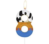 Velas de 8º cumpleaños de juguete, velas del número 8 para pastel,topper de pastel de vaqueros,decoración de 8º cumpleaños de niñas y niños,velas temáticas fiesta de historia azul decoración de