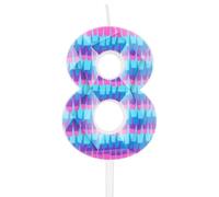 Velas de 8º cumpleaños de video juego,Decoraciones de 8º cumpleaños para chico,Vela azul número 8 para pastel,Velas de video juegos calientes Decora temáticas para niños de fiesta de