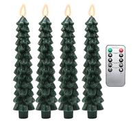 Velas de árbol de Navidad sin llama LED de Walopola con control remoto, velas LED con forma de árbol de Navidad, velas de Navidad sin llama con pilas y en forma de cono que parpadean para el hogar
