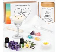 Velas de Arena, 450g Cera para Velas con 30 Mechas, Kit para Hacer Velas con Aceites Esenciales, Copa de Vino, 100% Perlas de Cera Vegetal para Leer, Spa, Citas, Ducharse, Fiestas